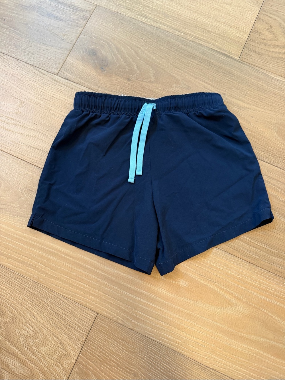 Boys Navy Cadets Athletic Shorts with Light Blue Drawstring